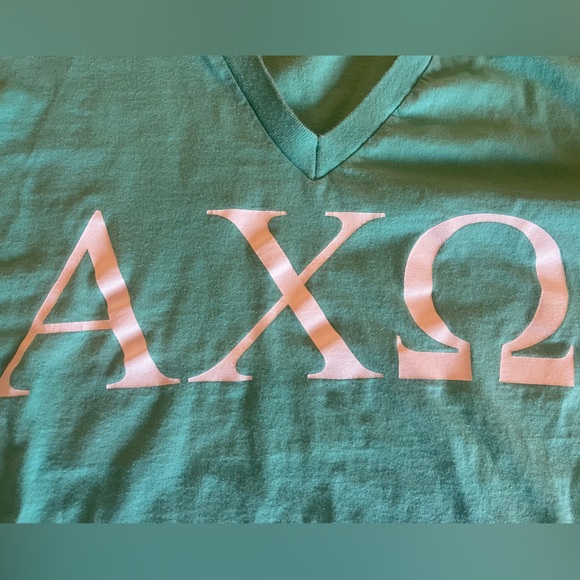 ALPHA CHI OMEGA Screen Printed Tee Size M - Picture 1 of 5